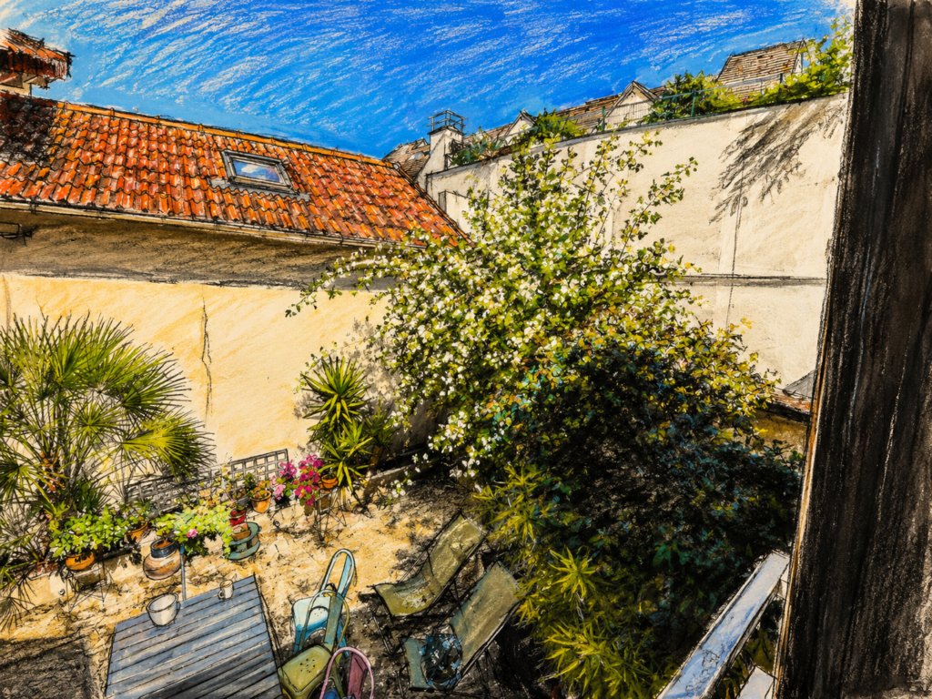Maison à la campagne en plein centre-ville